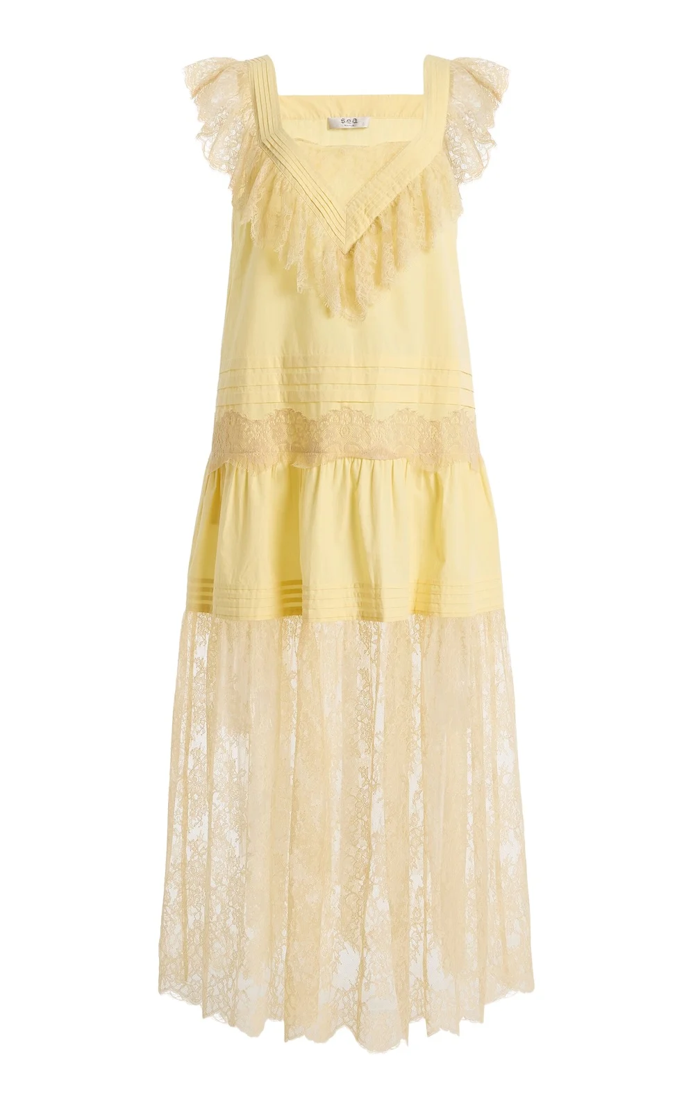Hilda Pleated Lace Midi Dress Hilda Pleated Lace Midi Dress