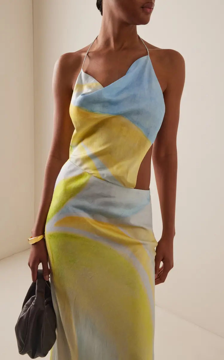 Significant Other Milou Printed Satin Maxi Dress | Thumbnail 3 Significant Other Milou Printed Satin Maxi Dress | Thumbnail 3