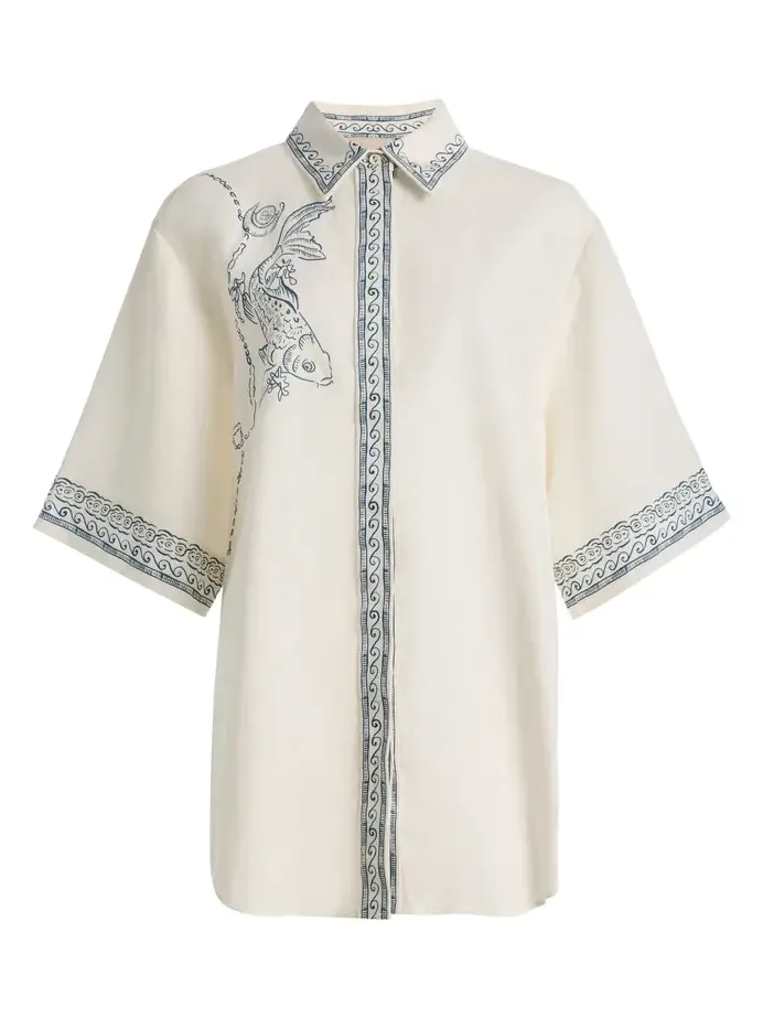 Lucky Printed Linen Shirt Lucky Printed Linen Shirt