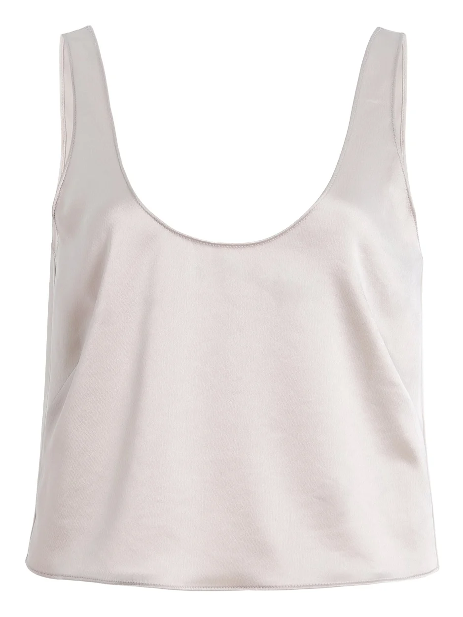 LESET Barb Scoop Satin Tank Top