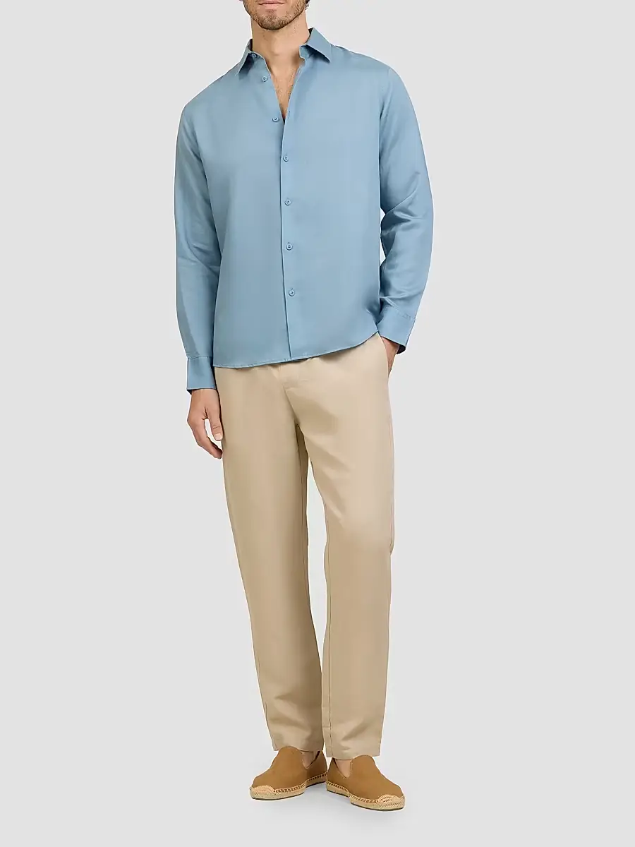 Onia Men's Air Linen-Blend Long-Sleeve Shirt | Thumbnail 2 Onia Men's Air Linen-Blend Long-Sleeve Shirt | Thumbnail 2