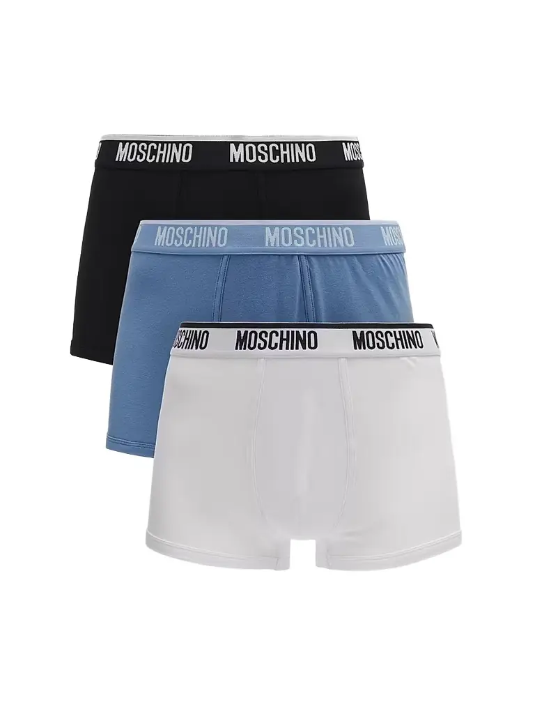 Men's Basic Logo Stretch-Jersey Trunk Brief 3-Pack - Multi Blue Men's Basic Logo Stretch-Jersey Trunk Brief 3-Pack - Multi Blue