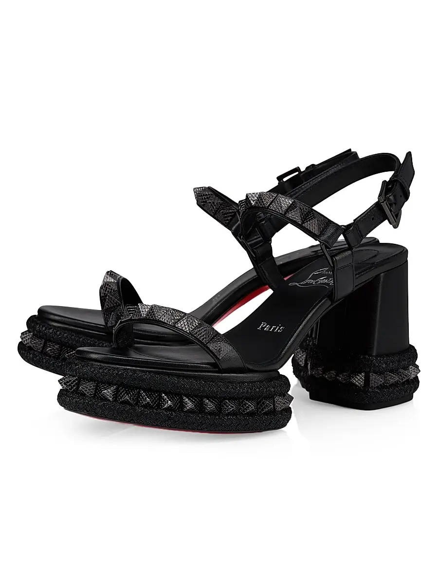 Christian Louboutin Women's Superaclou 85MM Leather Sandals | Thumbnail 2