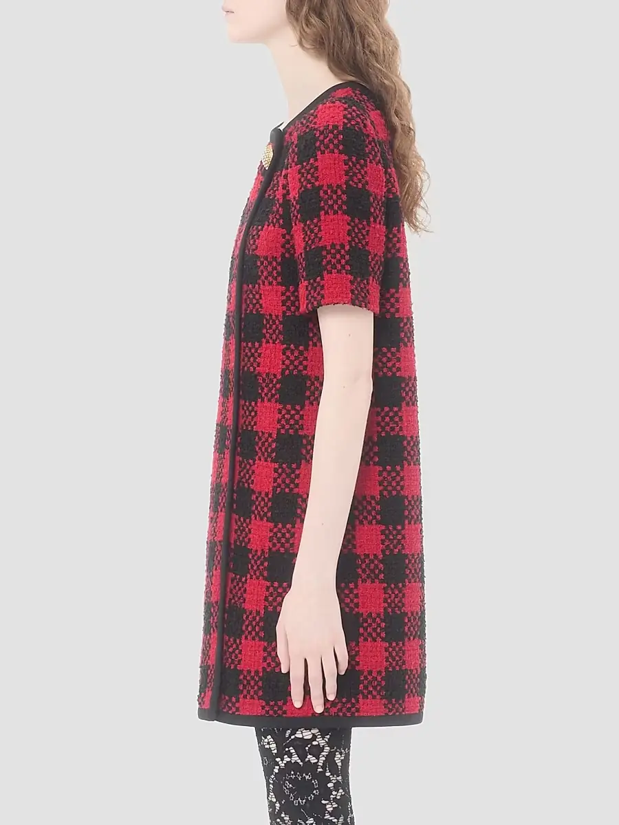 Valentino Women's Damier Tweed Short Dress | Thumbnail 4 Valentino Women's Damier Tweed Short Dress | Thumbnail 4