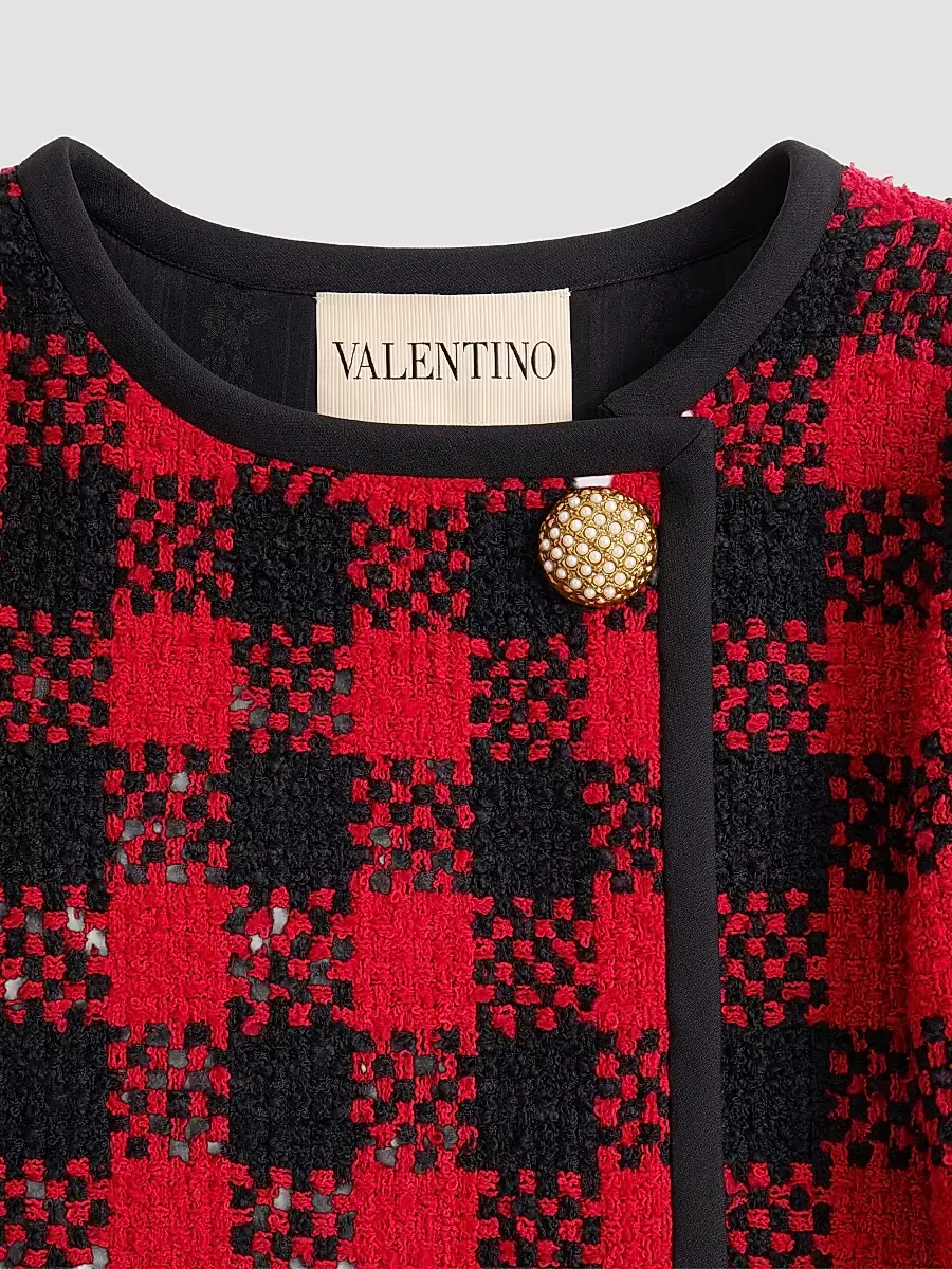 Valentino Women's Damier Tweed Short Dress | Thumbnail 7 Valentino Women's Damier Tweed Short Dress | Thumbnail 7
