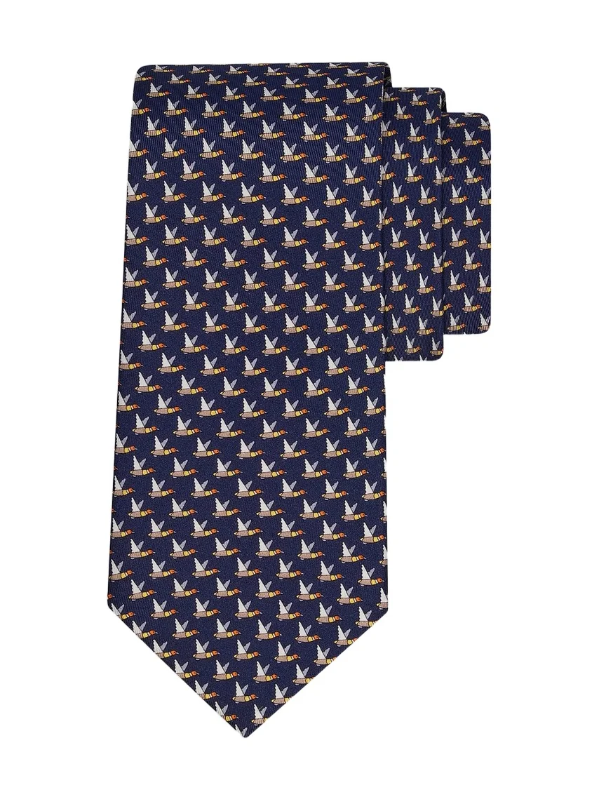 Ferragamo Men's Flying Mallards Silk Tie