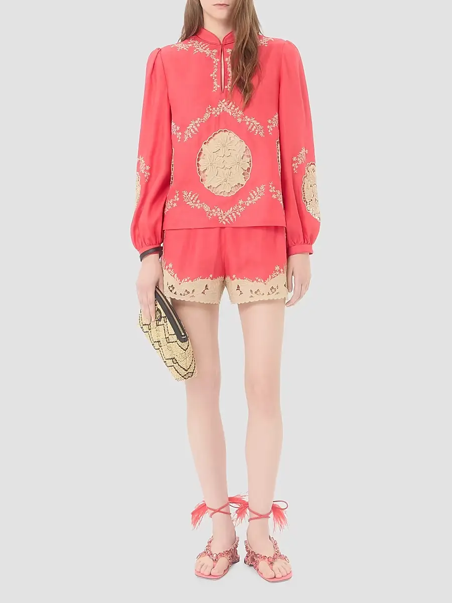 Valentino Women's Embroidered Couture Linen Top | Thumbnail 2
