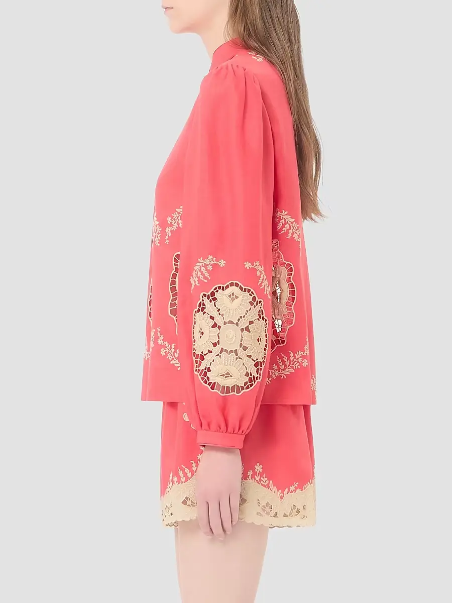 Valentino Women's Embroidered Couture Linen Top | Thumbnail 4