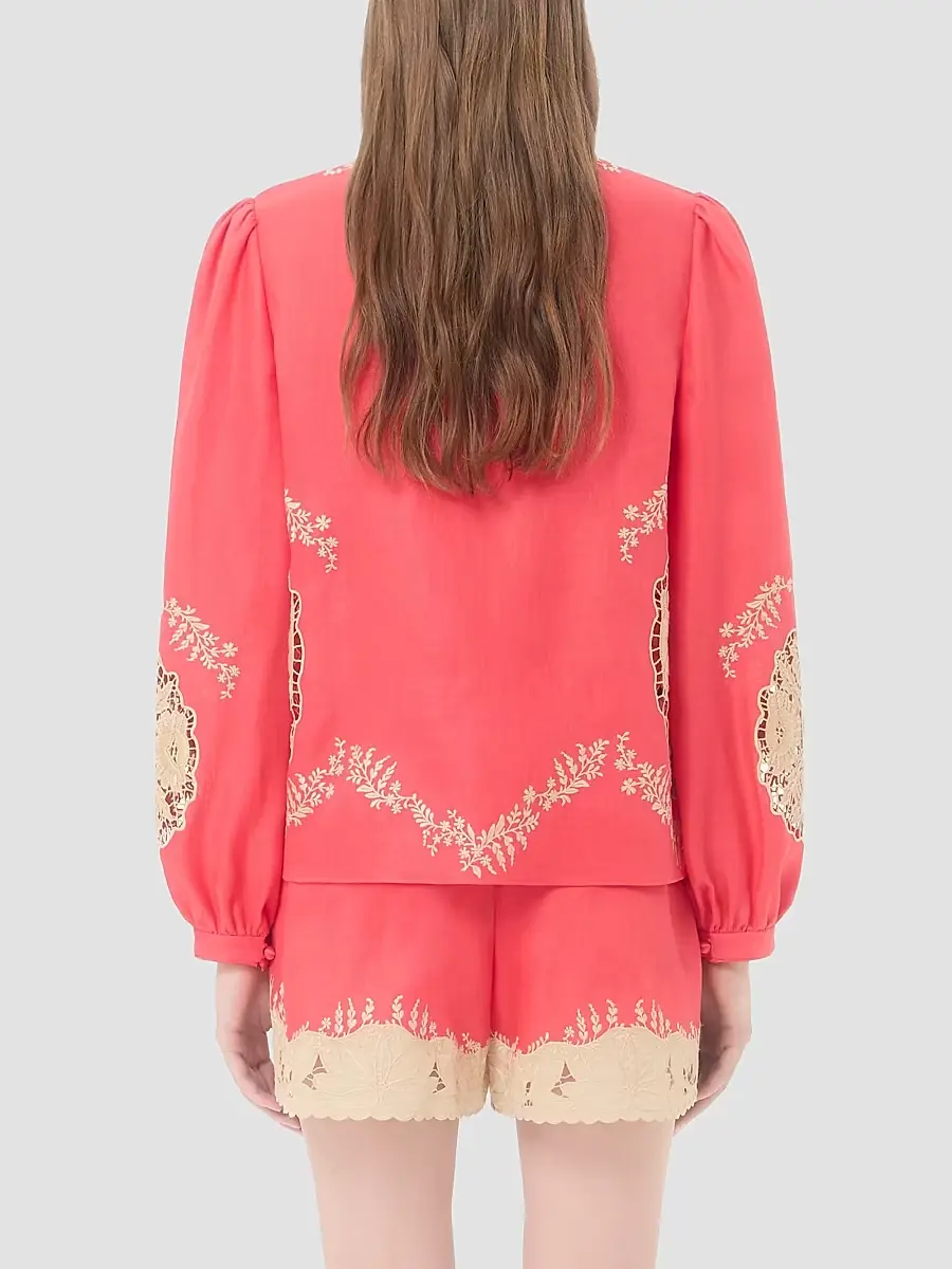 Valentino Women's Embroidered Couture Linen Top | Thumbnail 5