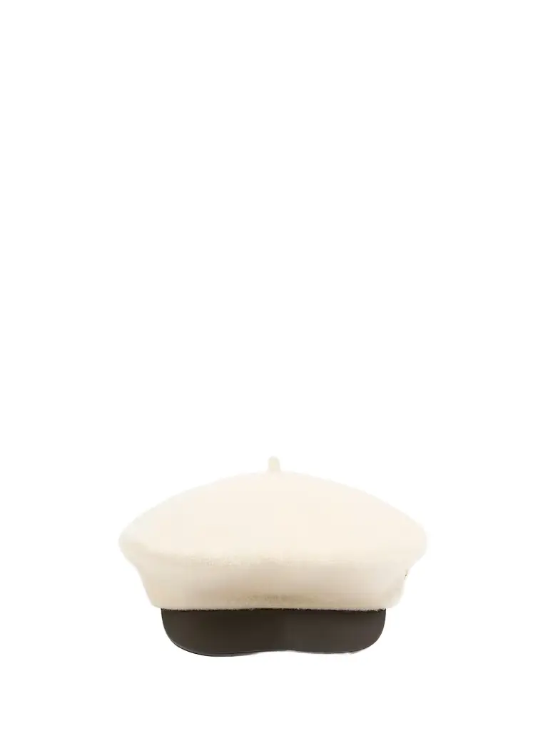 Valentino Garavani Women's VLogo Signature Wool Cap with Leather Visor - Ivory - Size Medium | Image 1 Valentino Garavani Women's VLogo Signature Wool Cap with Leather Visor - Ivory - Size Medium | Image 1