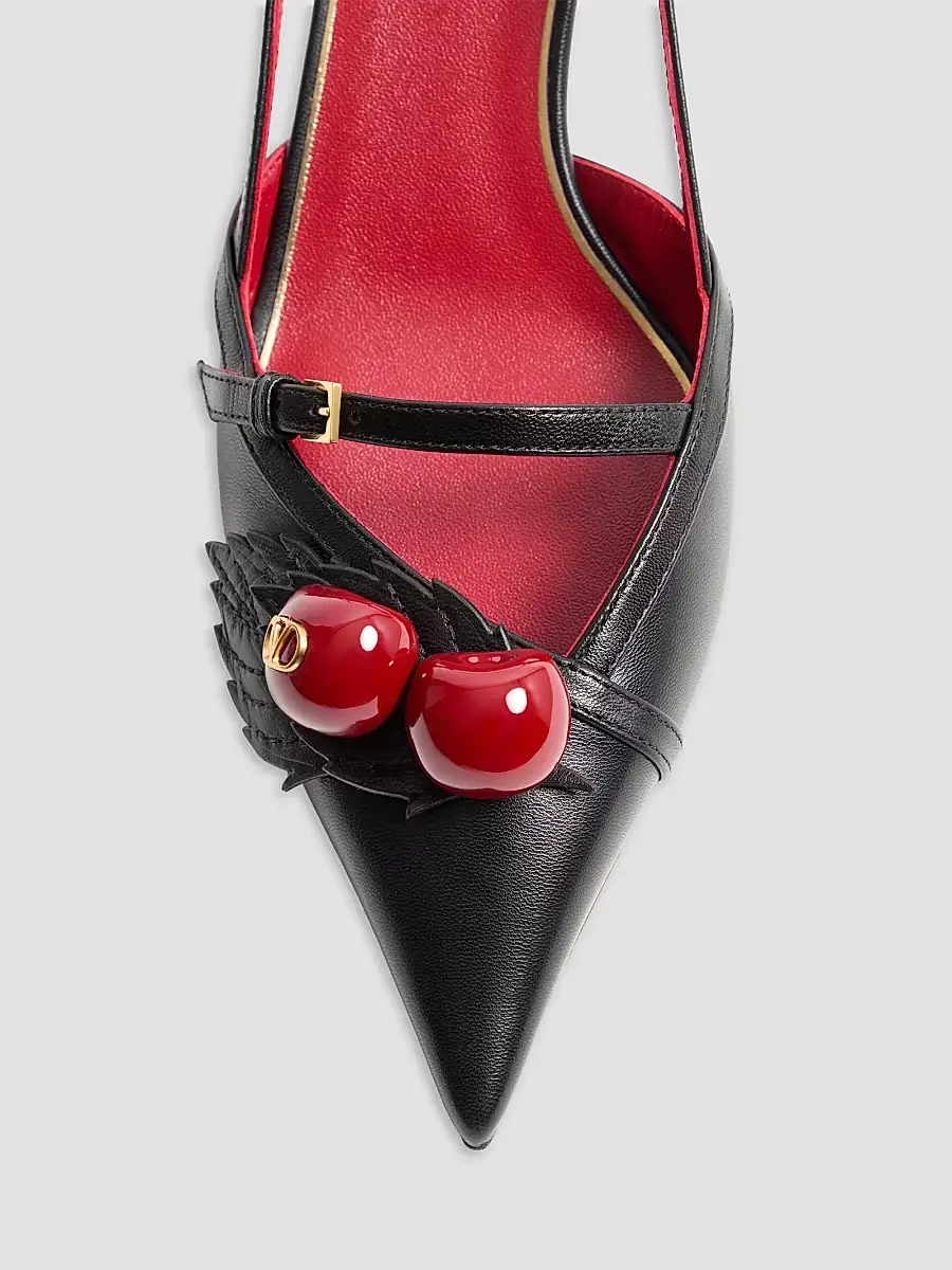 Valentino Women's Cherryfic Slingback 45MM Pumps | Thumbnail 4 Valentino Women's Cherryfic Slingback 45MM Pumps | Thumbnail 4