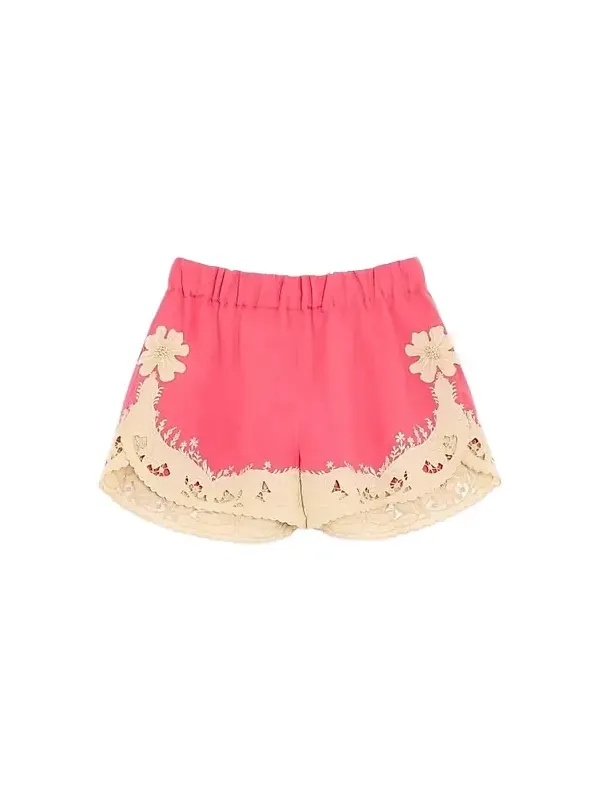 Women's Embroidered Couture Linen Shorts Women's Embroidered Couture Linen Shorts