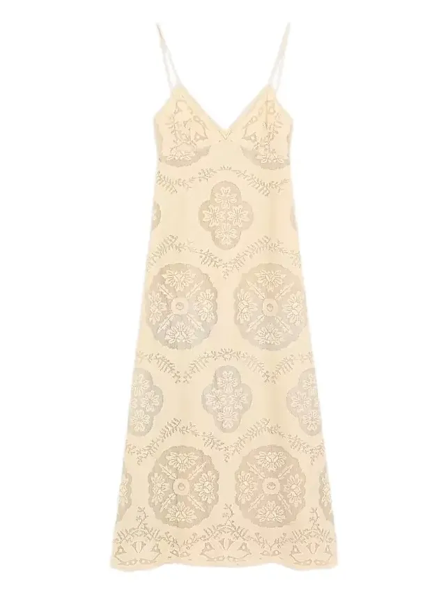 Women's Midi Dress in Floral Stamp Blanket Women's Midi Dress in Floral Stamp Blanket