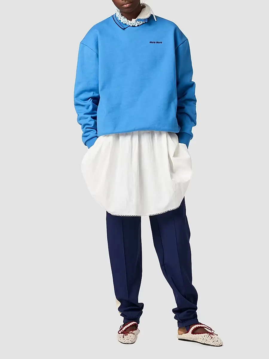 Miu Miu Women's Cotton Fleece Sweatshirt | Thumbnail 2
