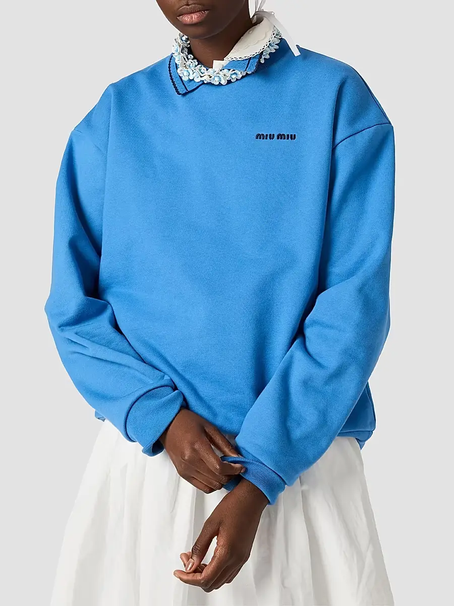 Miu Miu Women's Cotton Fleece Sweatshirt | Thumbnail 3