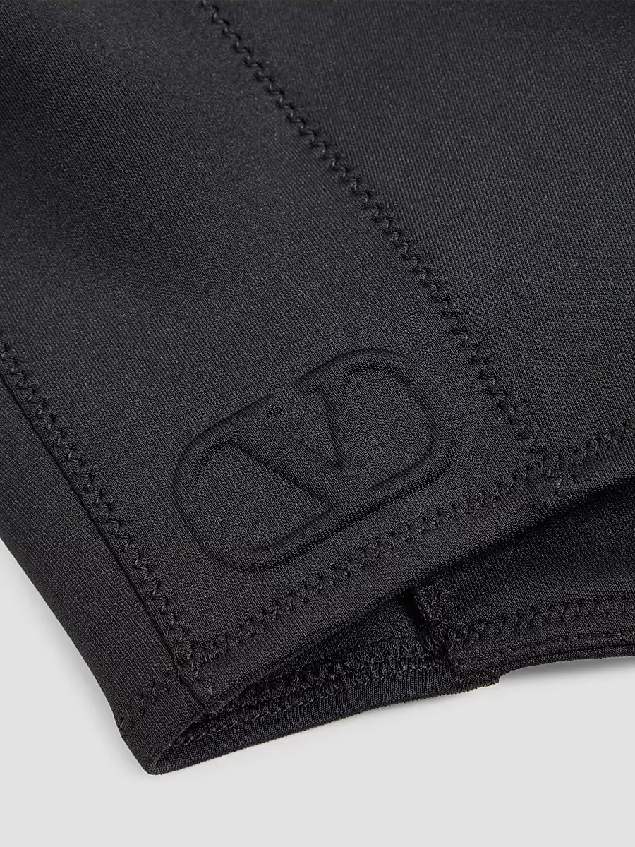 Valentino Men's VLogo Signature Jersey Hood with Zip - Black | Thumbnail 4