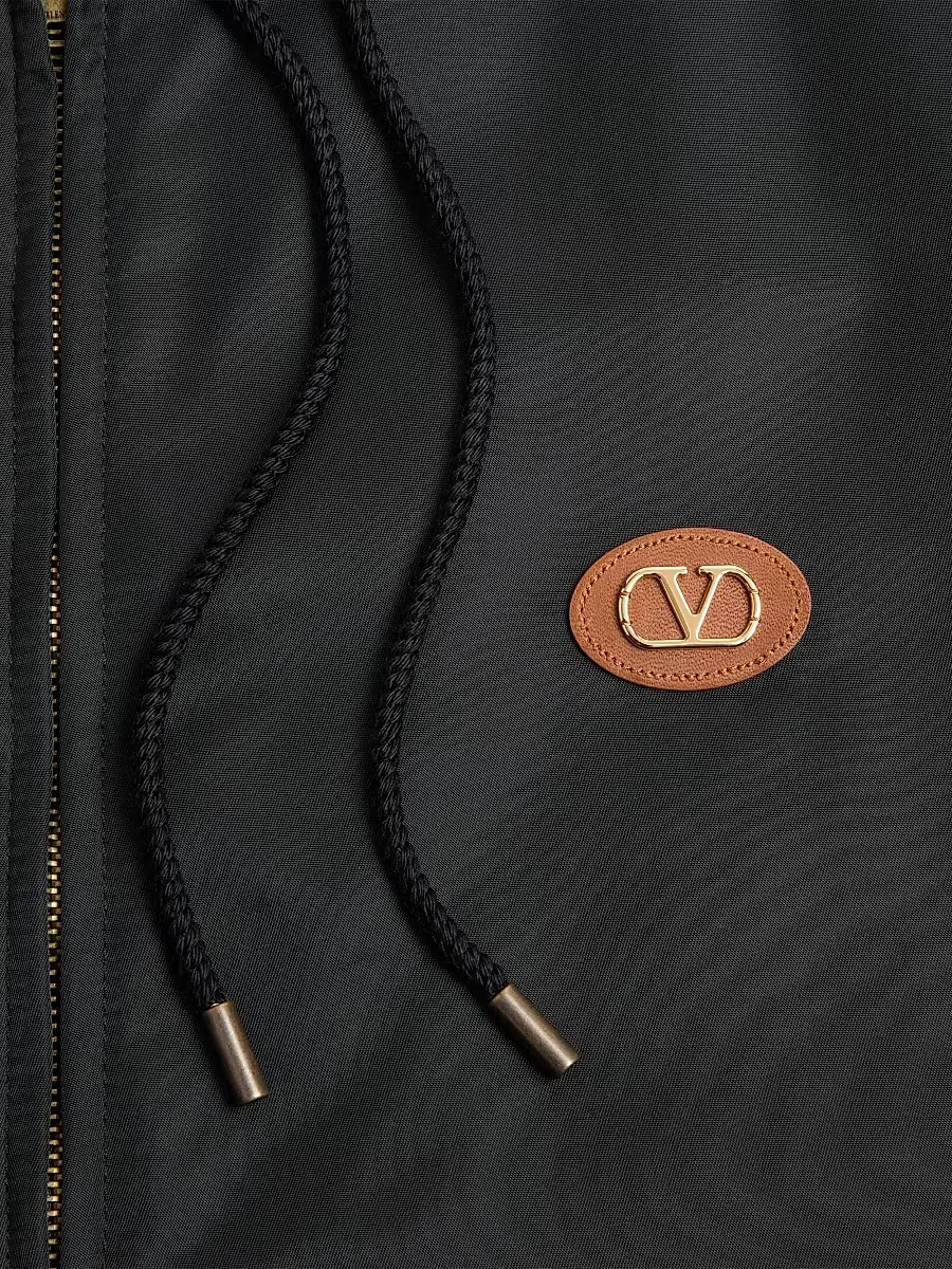 Valentino Men's Nylon Hooded Windbreaker Jacket with VLogo Patch | Thumbnail 7 Valentino Men's Nylon Hooded Windbreaker Jacket with VLogo Patch | Thumbnail 7
