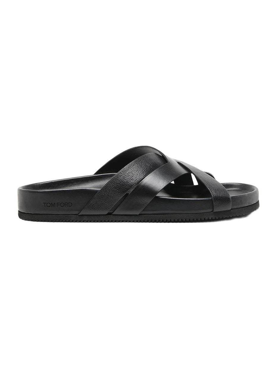 Tom Ford Men's Crisscross Strap Leather Sandals