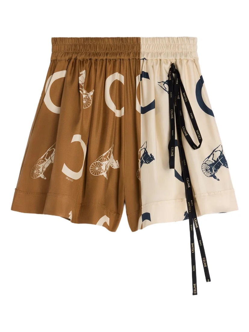 Celine Pajama Shorts in silk twill