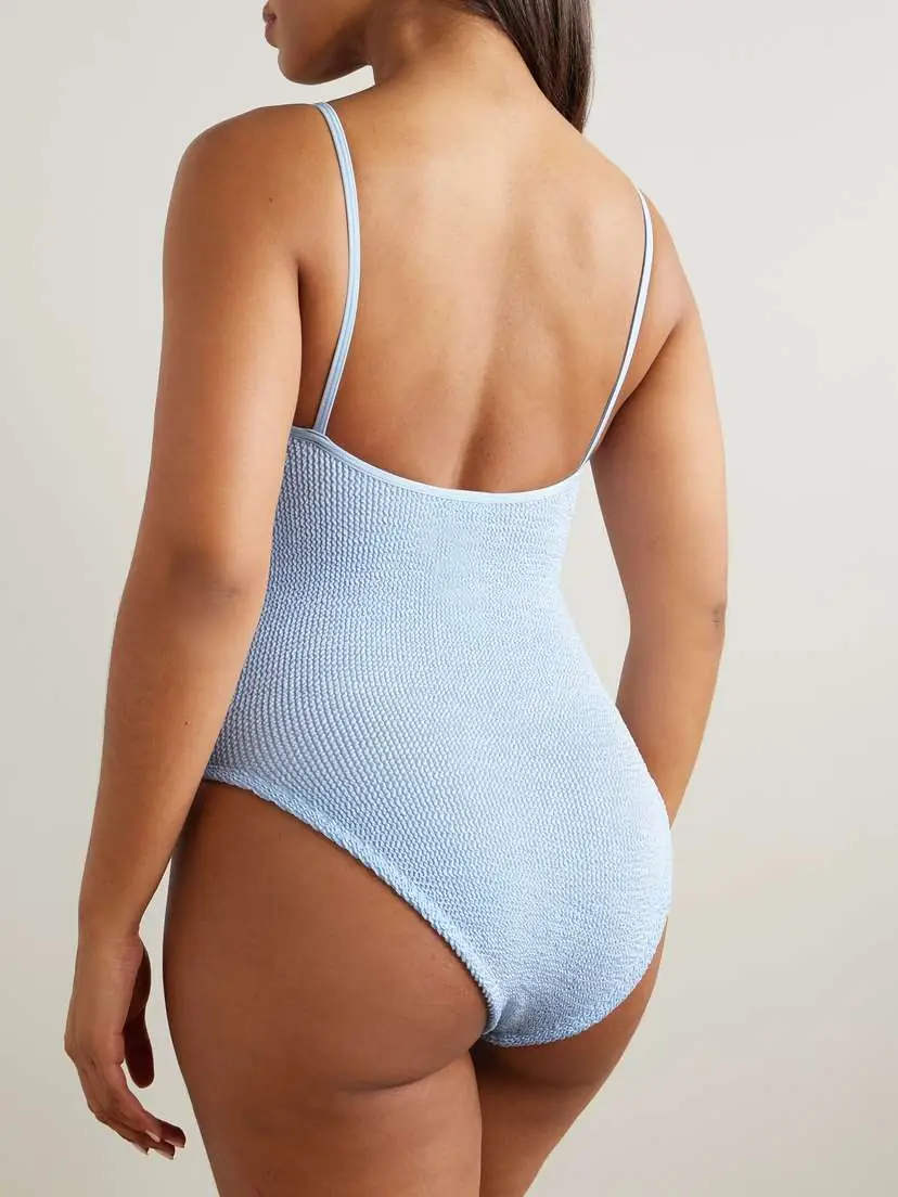Hunza G Mia Bead-embellished Cutout Original Crinkle™ Swimsuit | Thumbnail 3