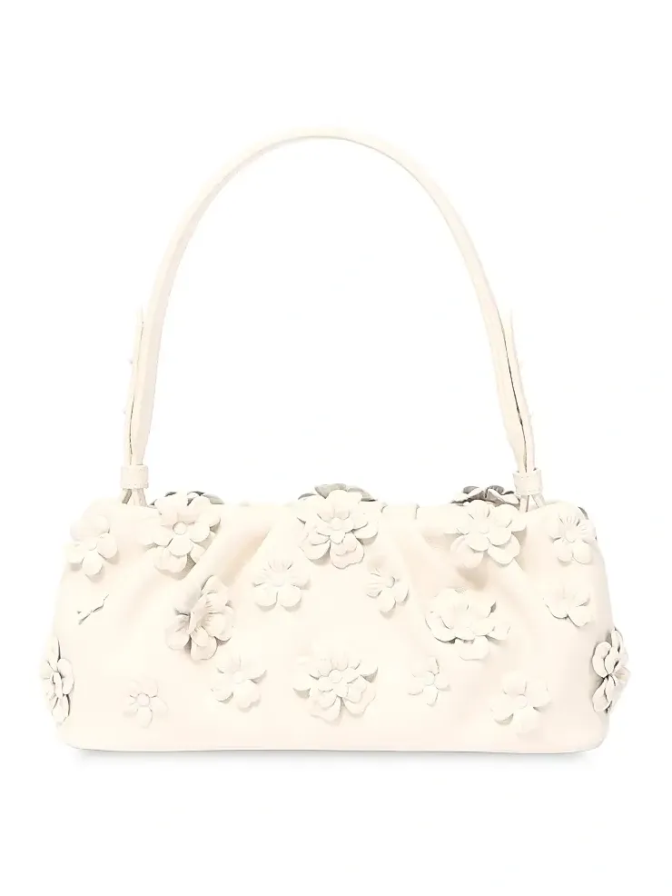 Women's Harlow Flower-Appliqué Leather Shoulder Bag Women's Harlow Flower-Appliqué Leather Shoulder Bag
