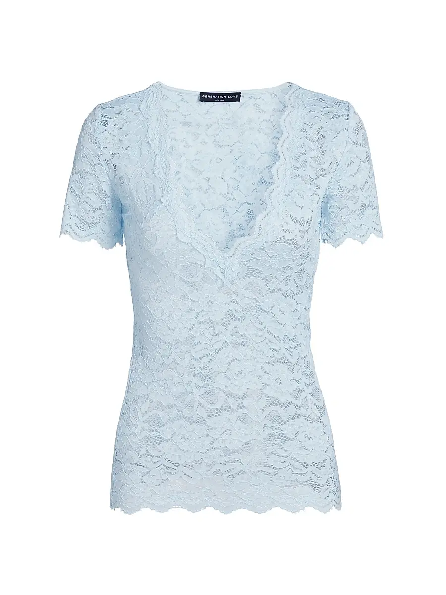 Generation Love Women's Abigail Lace V-Neck Top