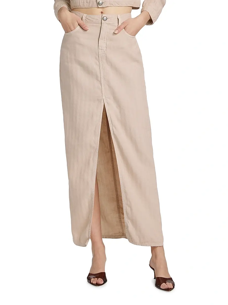 L'Agence Women's Carmy Denim Maxi Skirt | Thumbnail 3