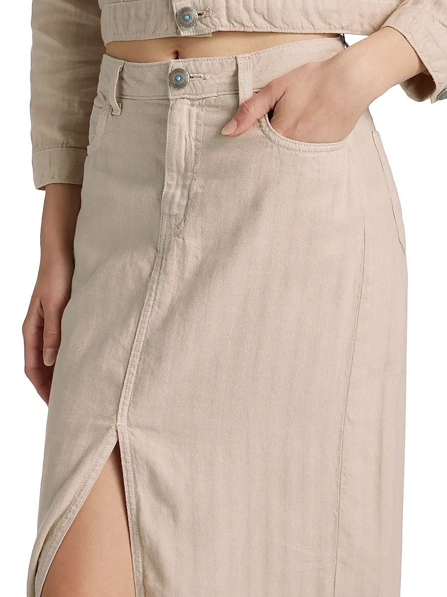 L'Agence Women's Carmy Denim Maxi Skirt | Thumbnail 6