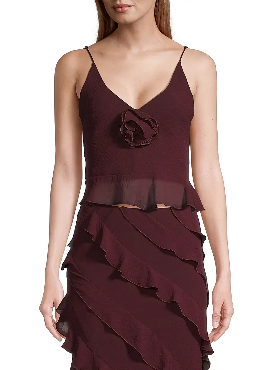 Delfi Women's Anya Floral Appliqué Tank | Thumbnail 3 Delfi Women's Anya Floral Appliqué Tank | Thumbnail 3