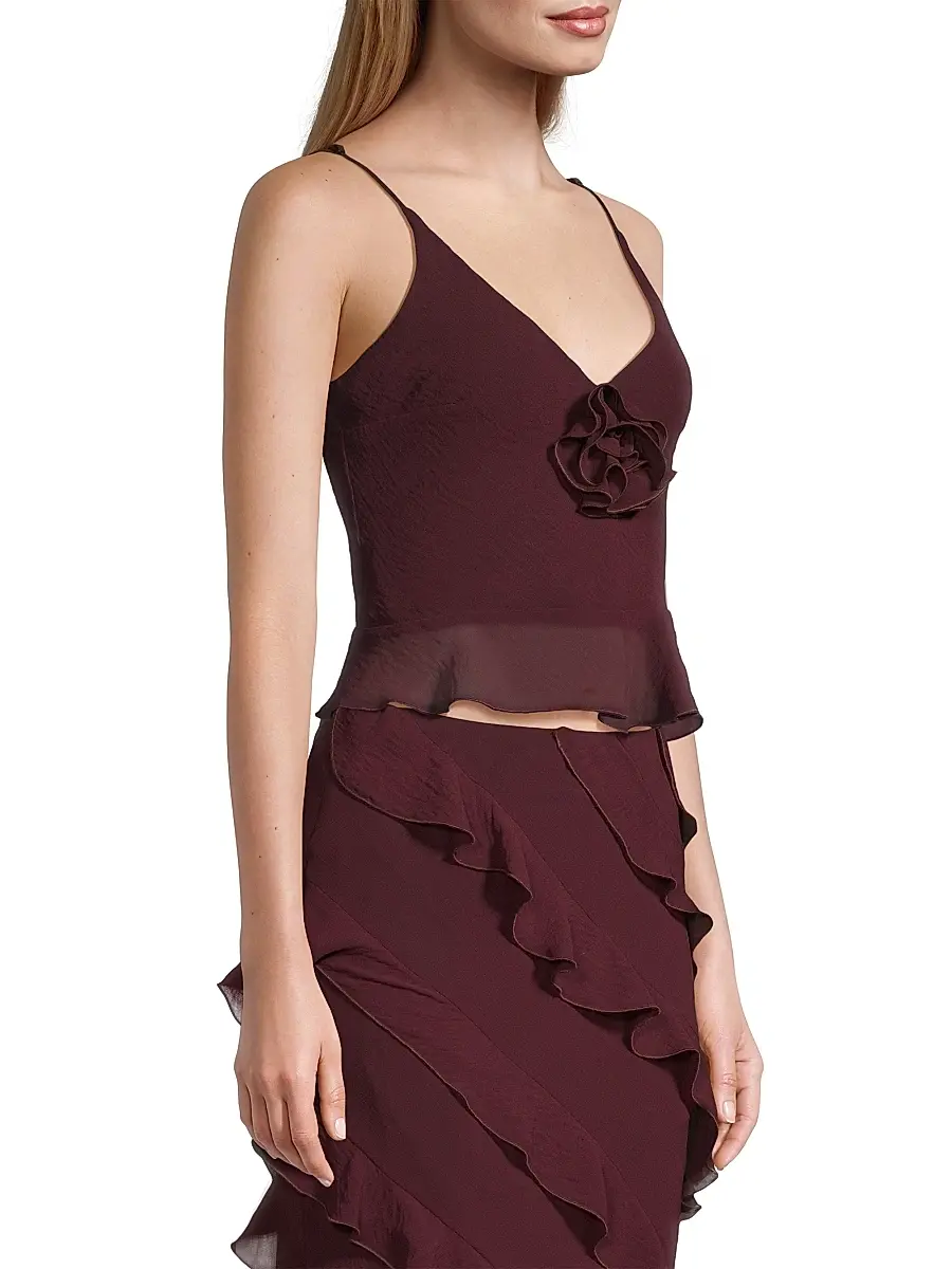 Delfi Women's Anya Floral Appliqué Tank | Thumbnail 4 Delfi Women's Anya Floral Appliqué Tank | Thumbnail 4