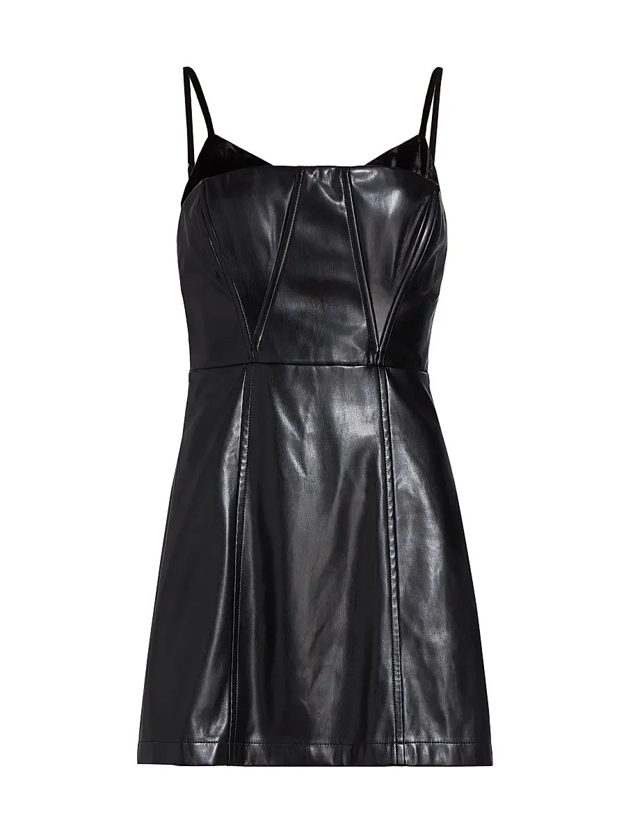 Cami NYC Women's Dehya Vegan Leather Mindress - Black | Image 1 Cami NYC Women's Dehya Vegan Leather Mindress - Black | Image 1