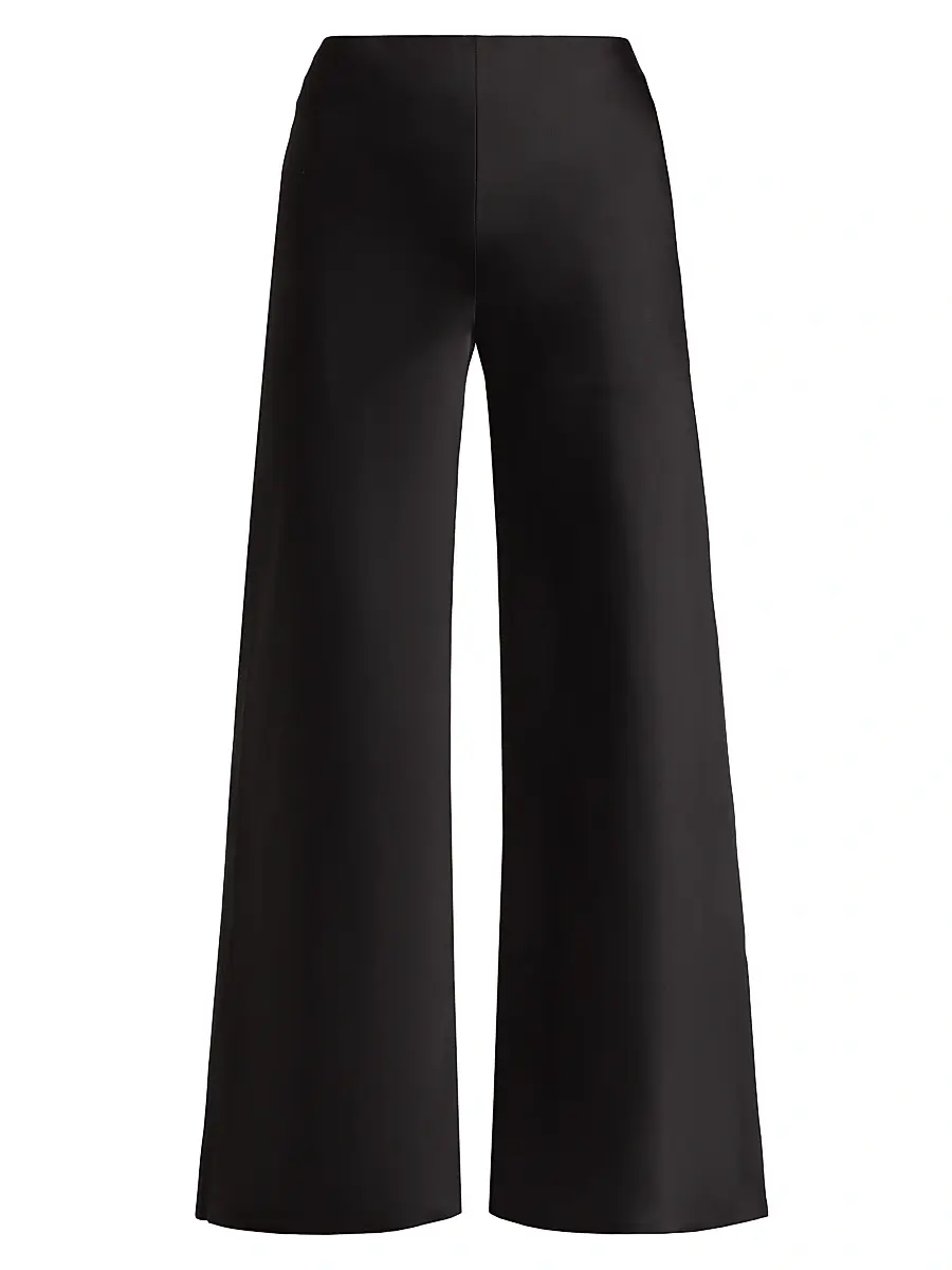 Norma Kamali Women's Bias Satin Elephant Pants - Black | Image 1 Norma Kamali Women's Bias Satin Elephant Pants - Black | Image 1