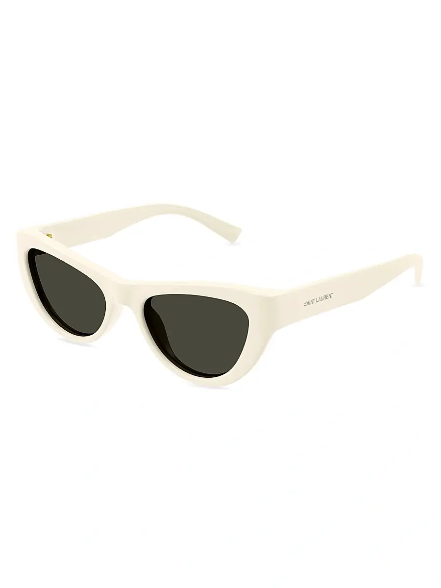Saint Laurent Women's Script 53MM Cat-Eye Sunglasses - Dark Grey | Image 1 Saint Laurent Women's Script 53MM Cat-Eye Sunglasses - Dark Grey | Image 1
