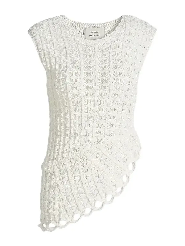 Women's Saez Crochet Asymmetric Sleeveless Top Women's Saez Crochet Asymmetric Sleeveless Top