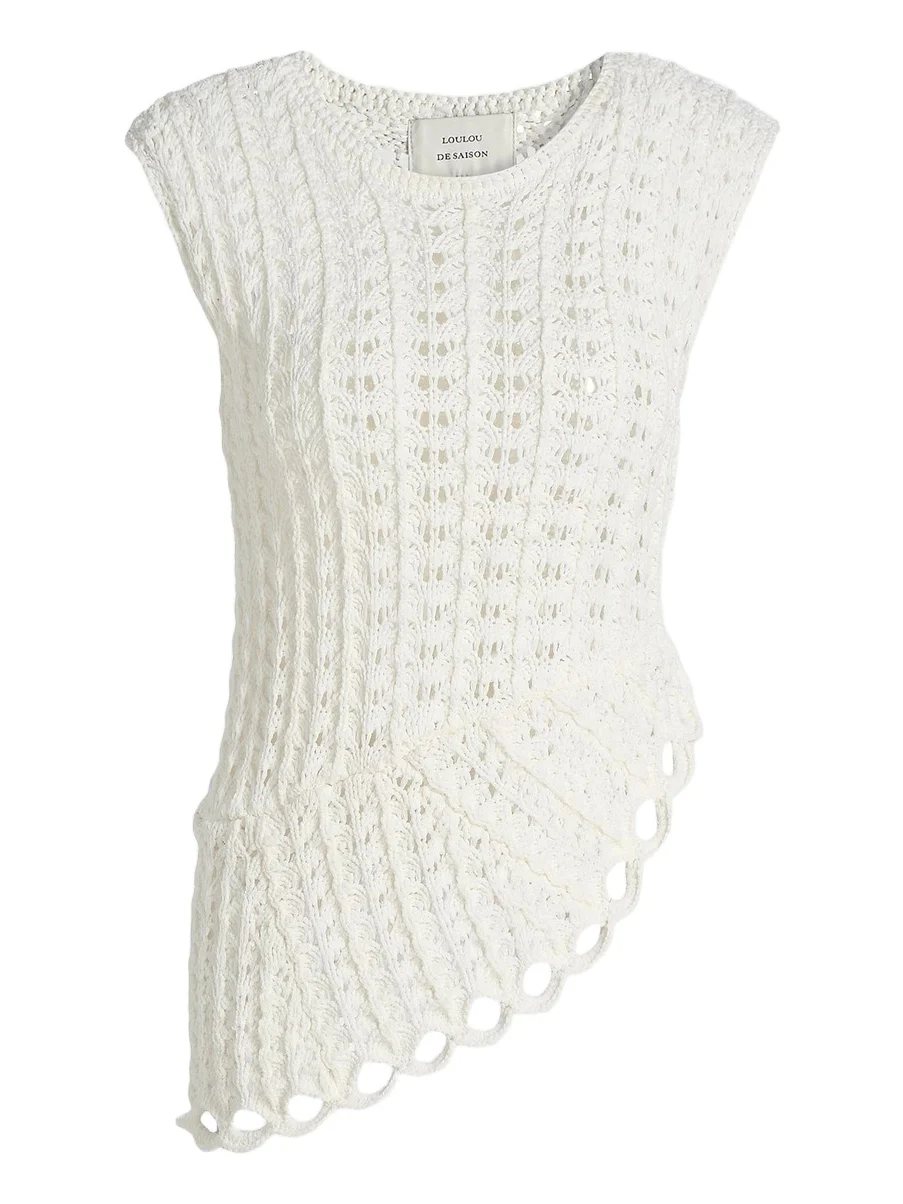 Women's Saez Crochet Asymmetric Sleeveless Top