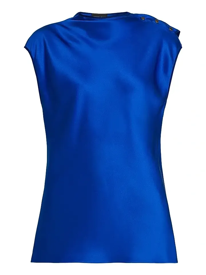 Women's Buttoned Silk Satin Blouse