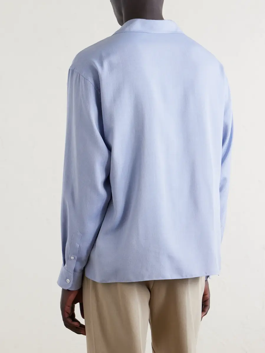 The Row Elijas Camp Collar Silk-Poplin Shirt | Thumbnail 4 The Row Elijas Camp Collar Silk-Poplin Shirt | Thumbnail 4
