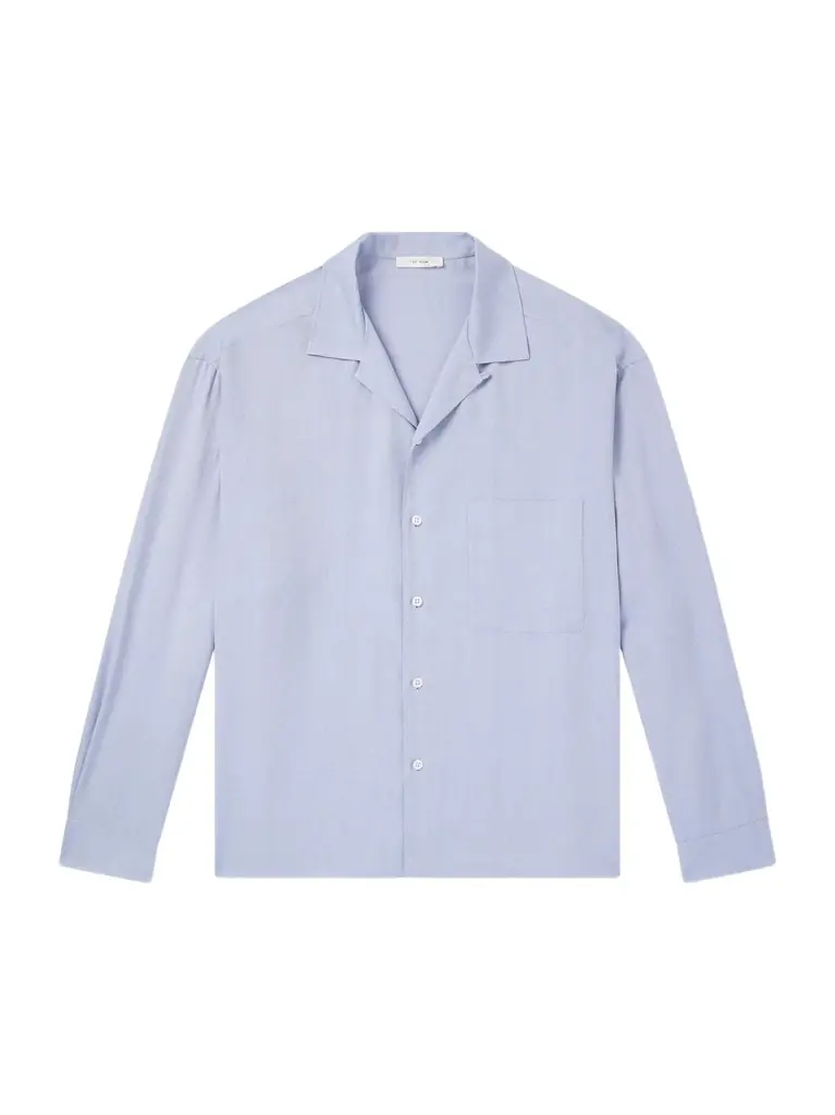 The Row Elijas Camp Collar Silk-Poplin Shirt | Image 1 The Row Elijas Camp Collar Silk-Poplin Shirt | Image 1