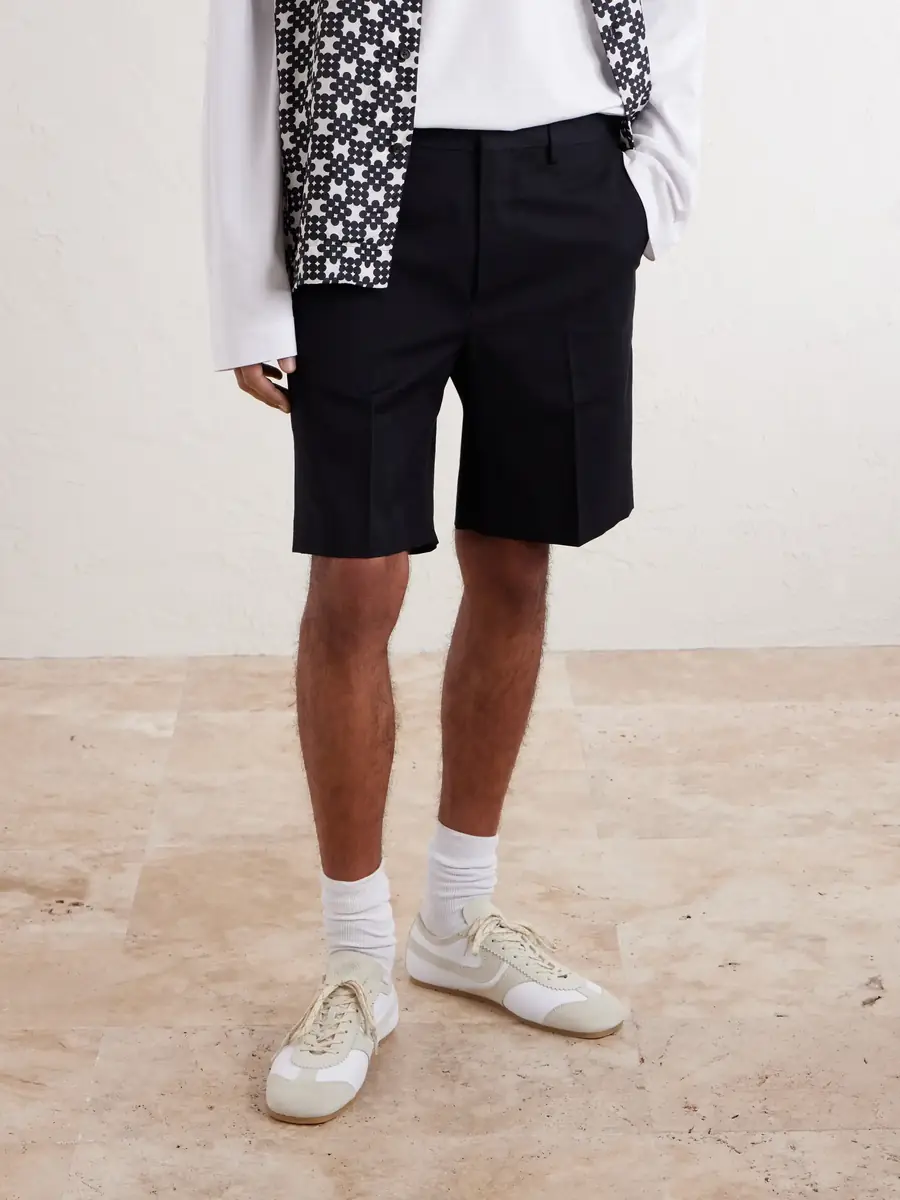 Dries Van Noten Straight-Leg Cotton and Wool-Blend Shorts | Thumbnail 3 Dries Van Noten Straight-Leg Cotton and Wool-Blend Shorts | Thumbnail 3