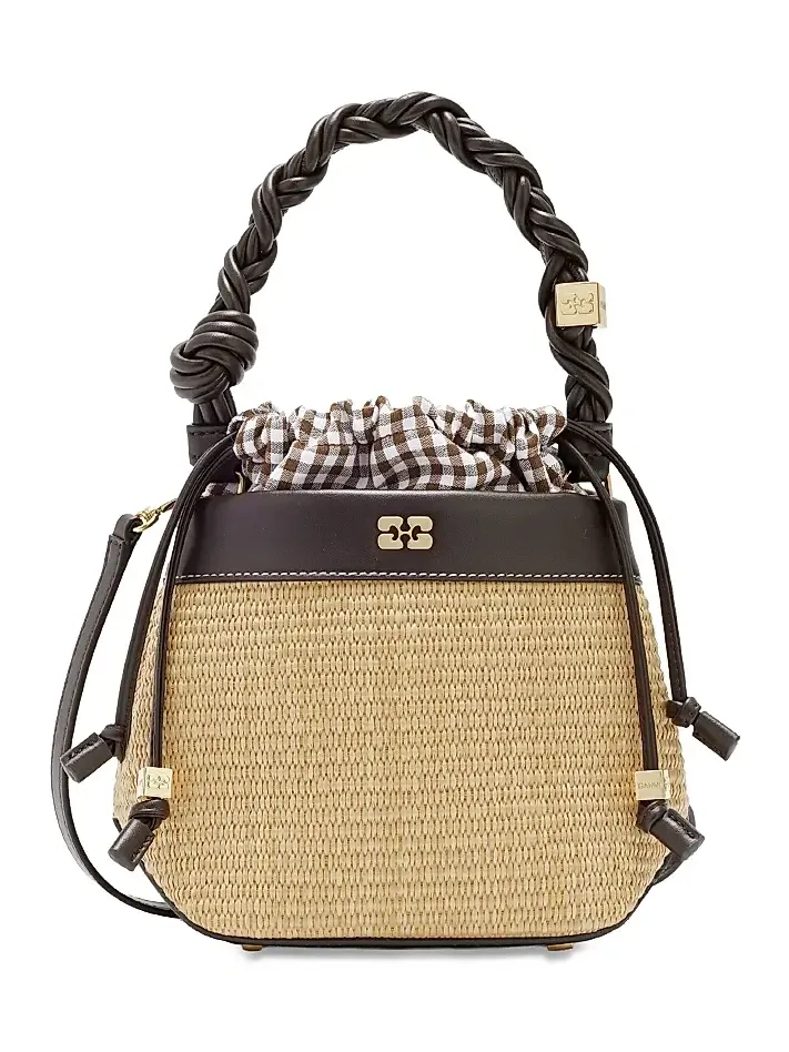 Ganni Women's Bou Raffia Bucket Bag