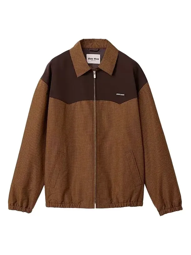 Miu Miu Women's Gingham Check Blouson Jacket