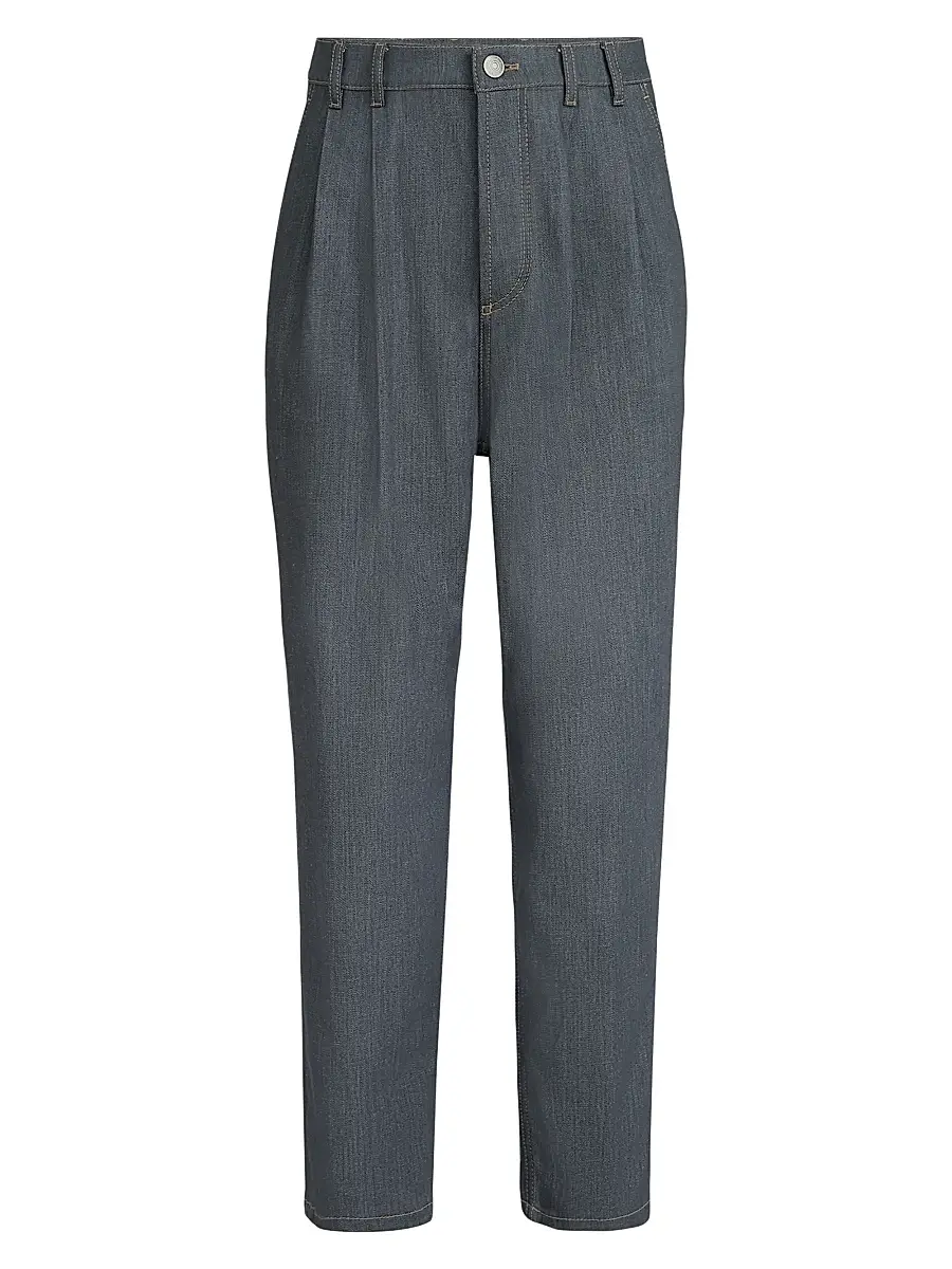 Brunello Cucinelli Men's Comfort Grayscale Denim Iconic Fit Five Pocket Trousers - Medium Grey | Image 1 Brunello Cucinelli Men's Comfort Grayscale Denim Iconic Fit Five Pocket Trousers - Medium Grey | Image 1