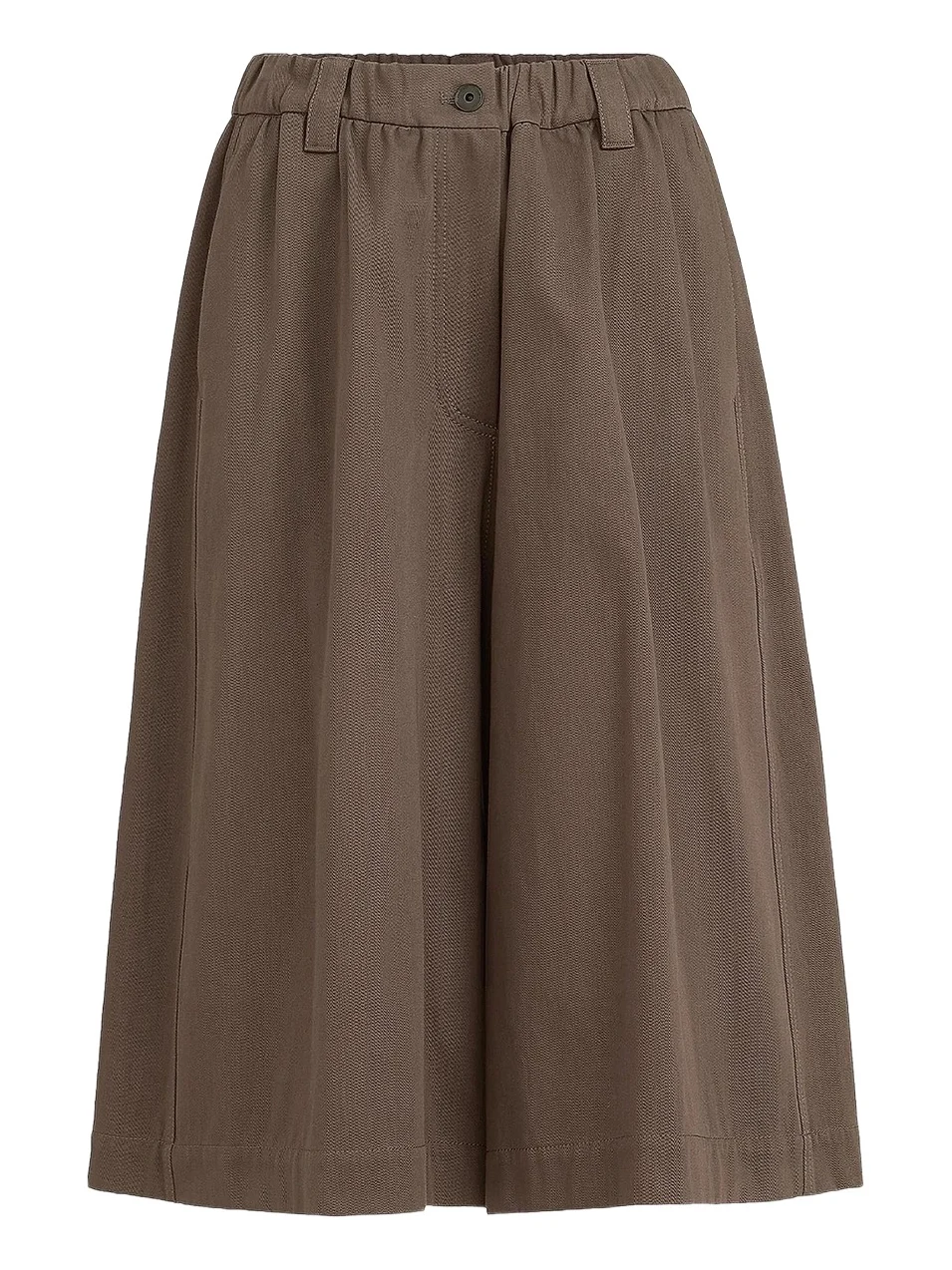 Brunello Cucinelli Women's Couture Cotton Gabardine Long Bermuda Shorts with Monili - Pine Cone Brown