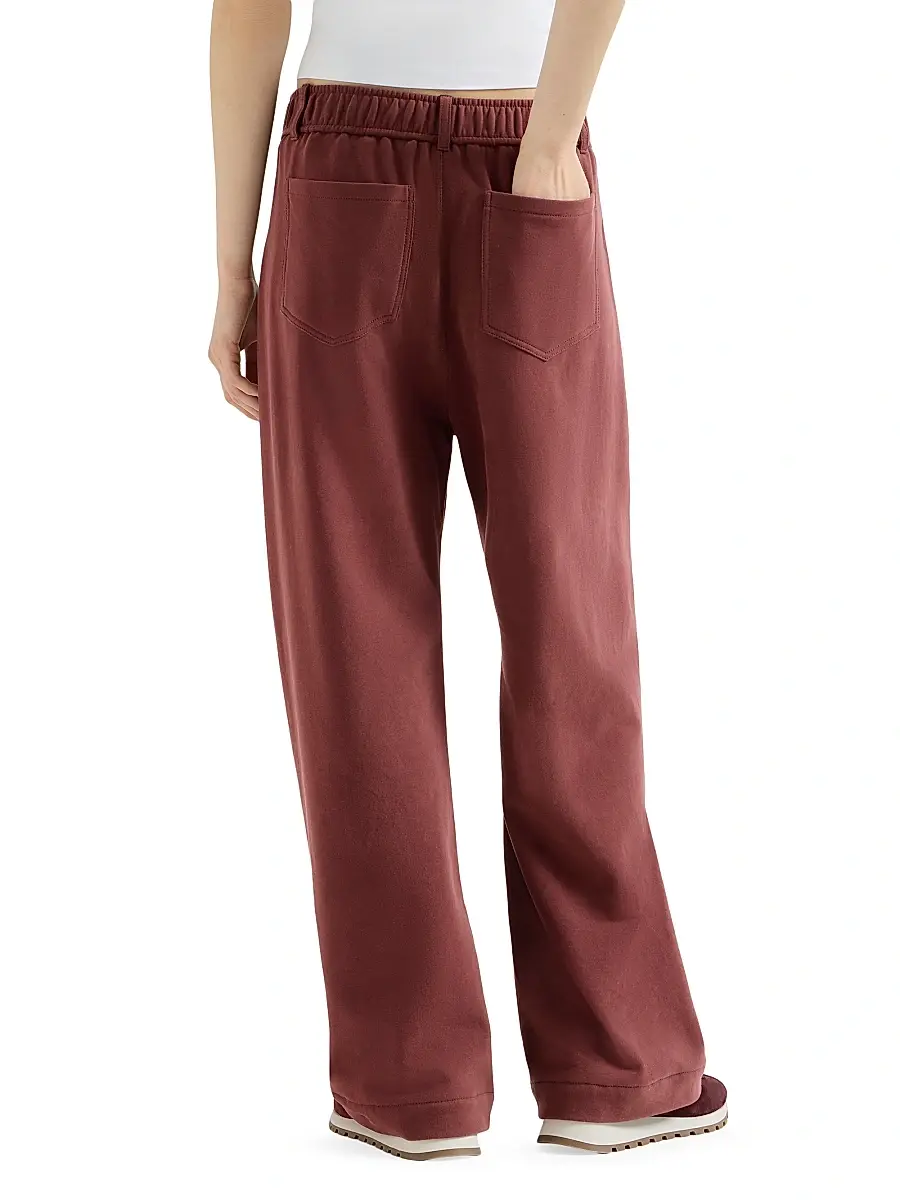 Brunello Cucinelli Women's Cotton Smooth French Terry Trousers | Thumbnail 3 Brunello Cucinelli Women's Cotton Smooth French Terry Trousers | Thumbnail 3