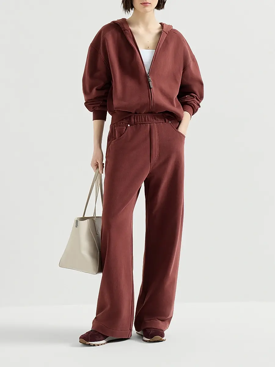 Brunello Cucinelli Women's Cotton Smooth French Terry Trousers | Thumbnail 6 Brunello Cucinelli Women's Cotton Smooth French Terry Trousers | Thumbnail 6