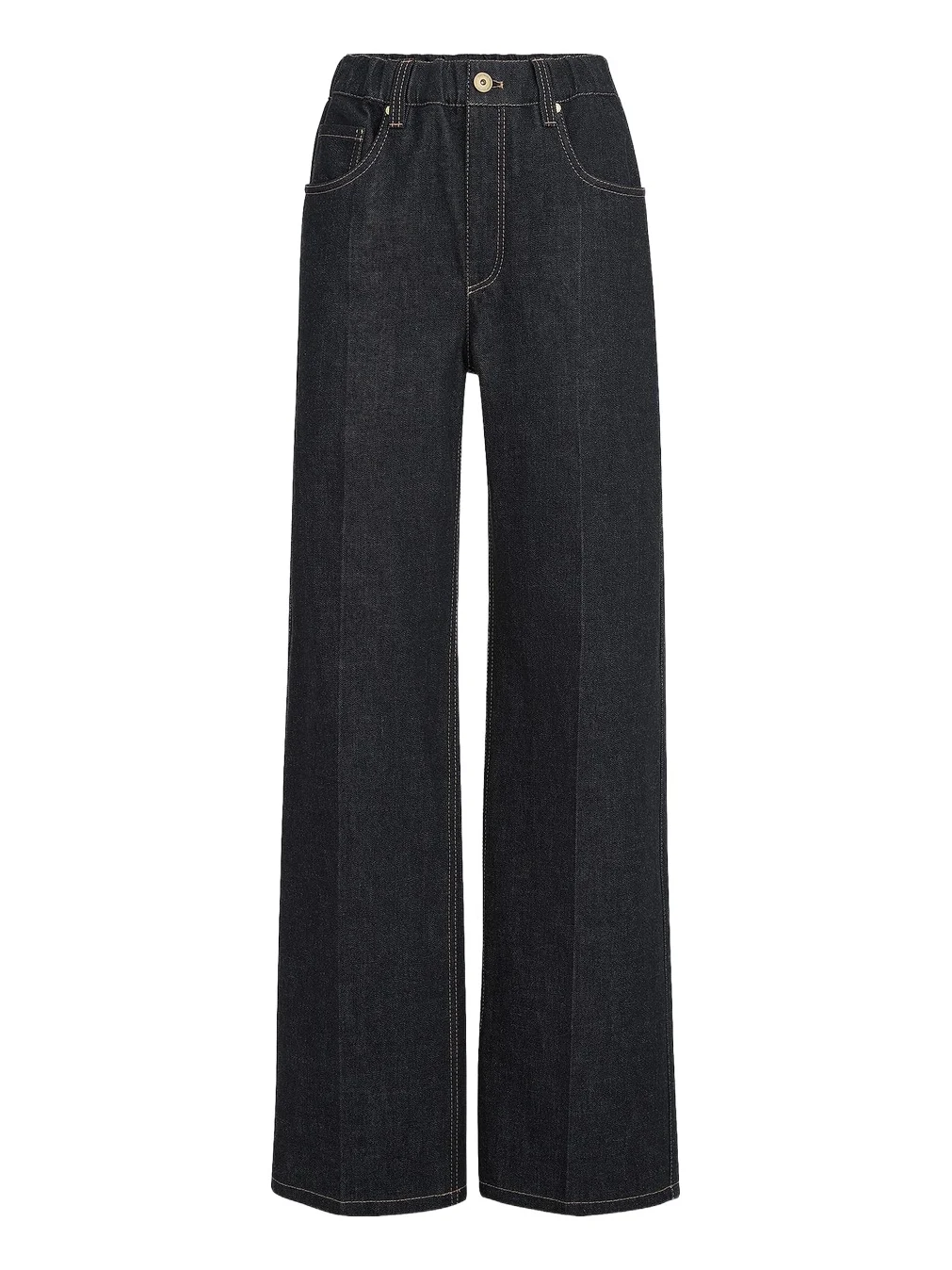 Brunello Cucinelli Women's No Fade Denim Contemporary Jeans with Monili - Dark Denim