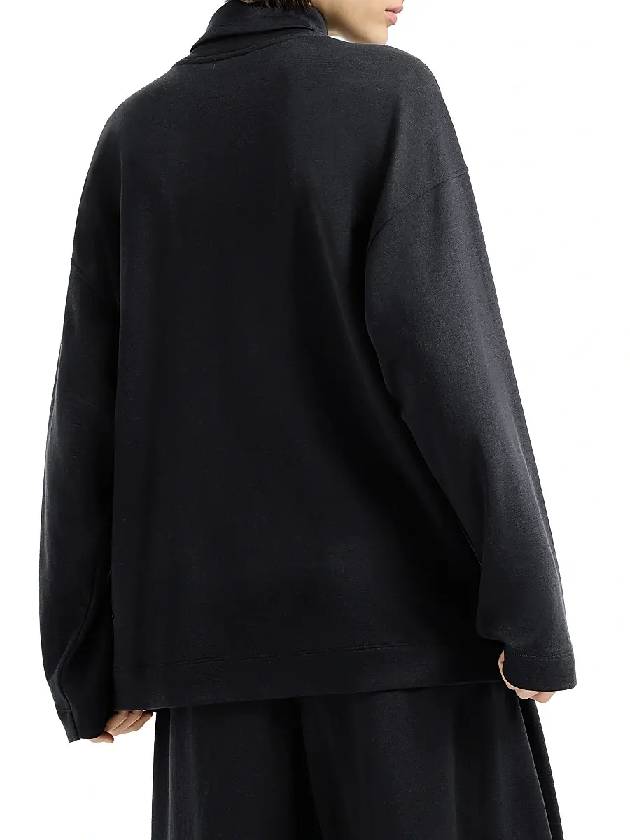 Brunello Cucinelli Women's Cotton and Silk Interlock Turtle-Neck Sweater | Thumbnail 3 Brunello Cucinelli Women's Cotton and Silk Interlock Turtle-Neck Sweater | Thumbnail 3