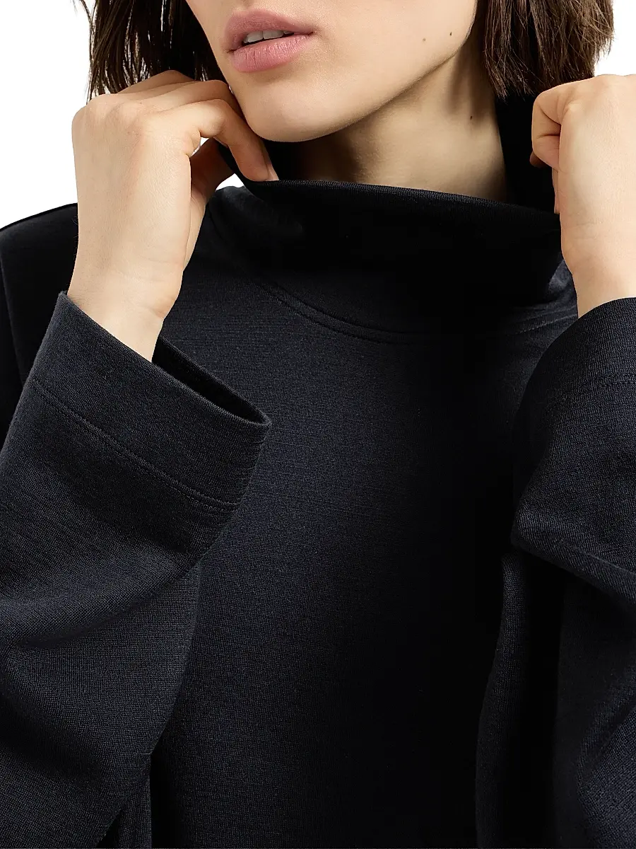 Brunello Cucinelli Women's Cotton and Silk Interlock Turtle-Neck Sweater | Thumbnail 4 Brunello Cucinelli Women's Cotton and Silk Interlock Turtle-Neck Sweater | Thumbnail 4