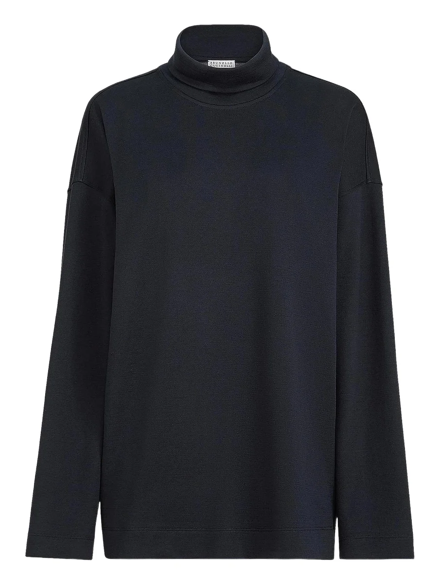 Brunello Cucinelli Women's Cotton and Silk Interlock Turtle-Neck Sweater