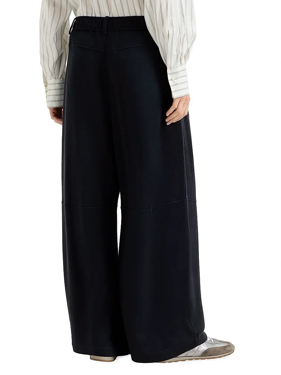 Brunello Cucinelli Women's Cotton and Silk Interlock Track Pants | Thumbnail 4 Brunello Cucinelli Women's Cotton and Silk Interlock Track Pants | Thumbnail 4